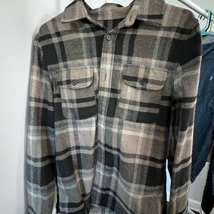 H&M Plaid Men's Overshirt in Black and Tan
